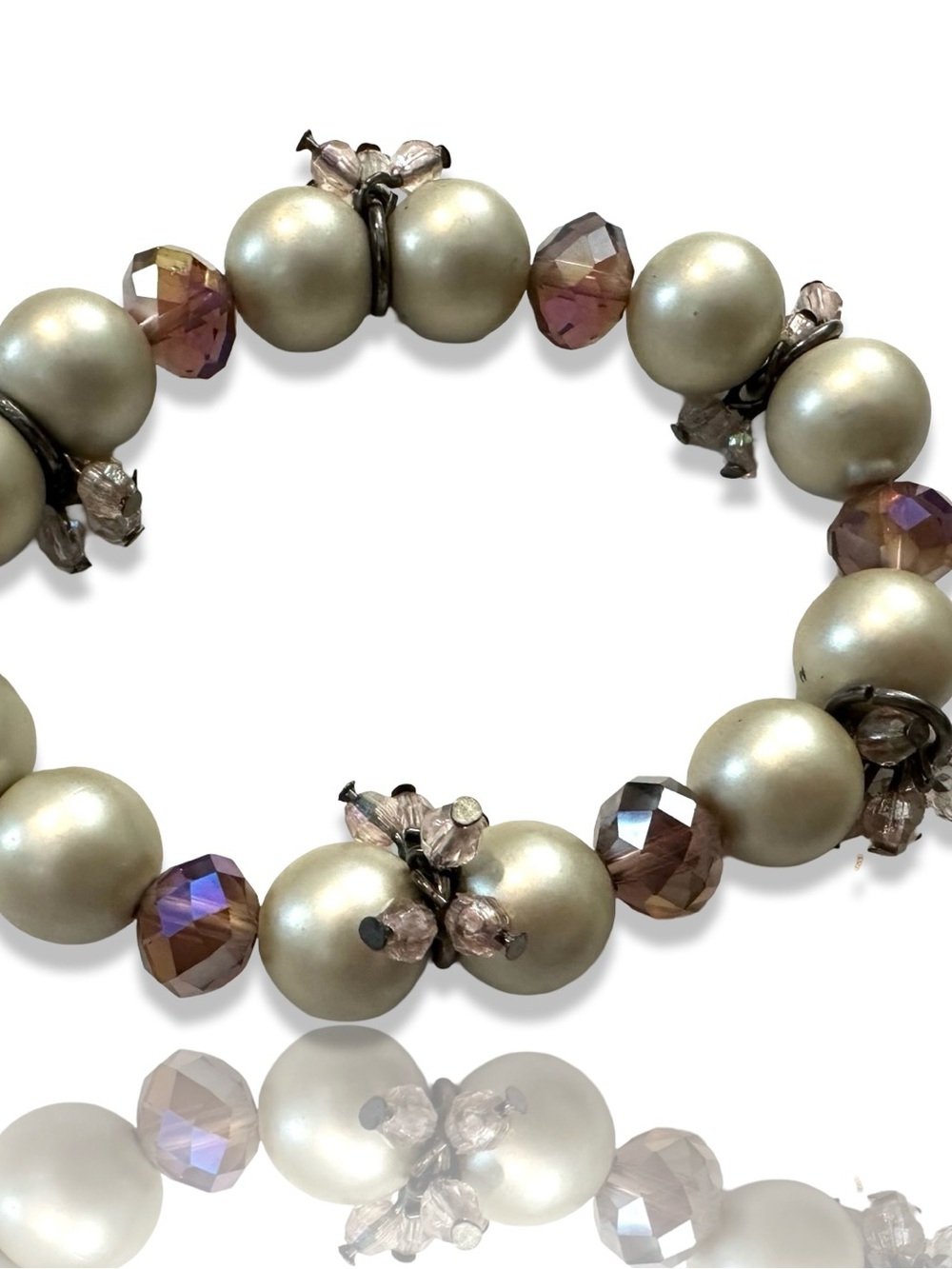 2 for$25 Pearl and Lavender Bead Stretch Bracelet - Women Jewelry